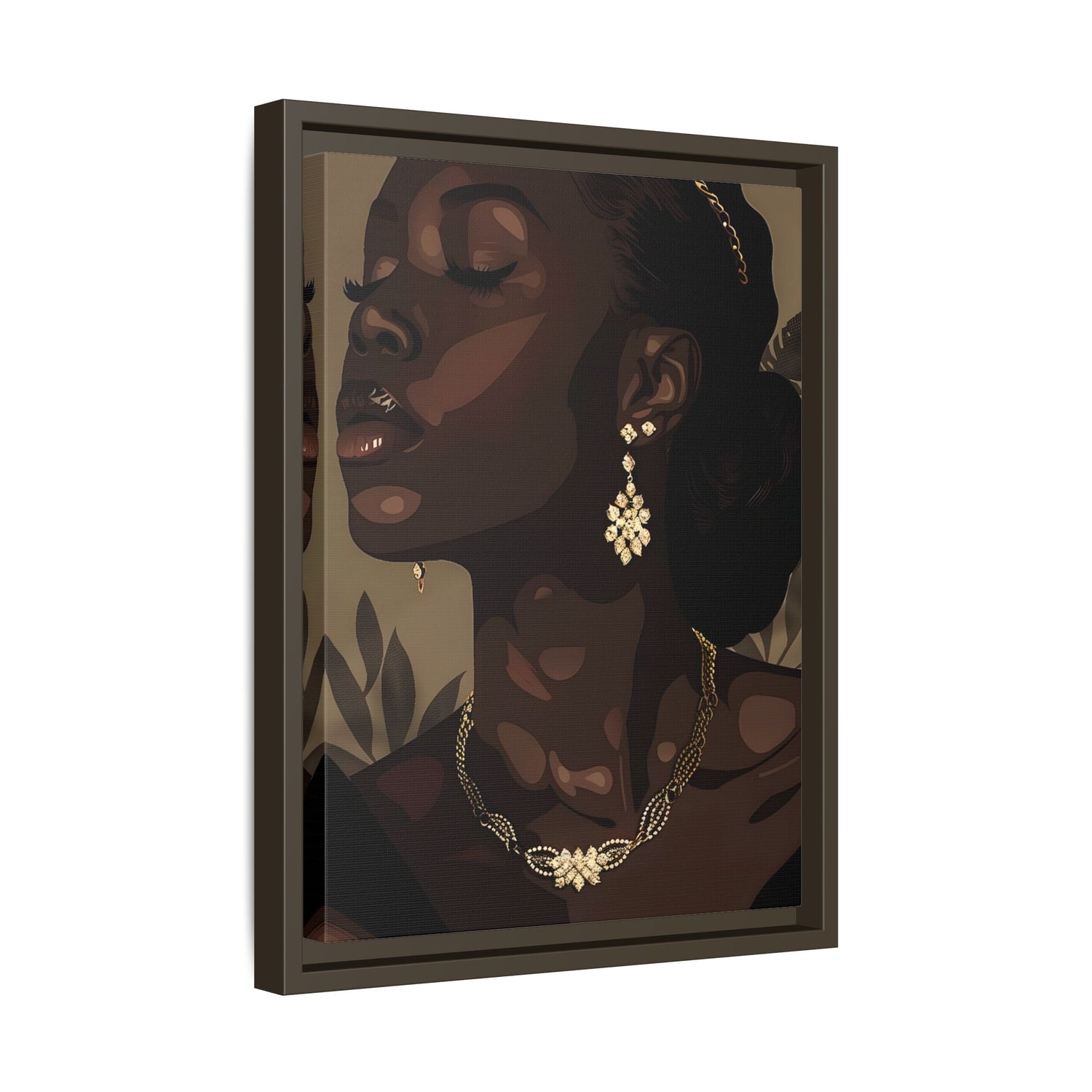 Framed Canvas - Golden Melanin Muse