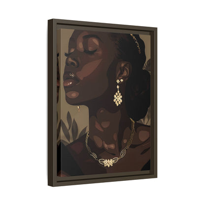 Framed Canvas - Golden Melanin Muse