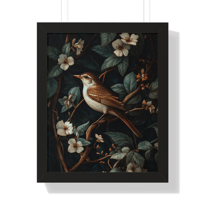 Framed Paper Print - Serenade Among Blossoms