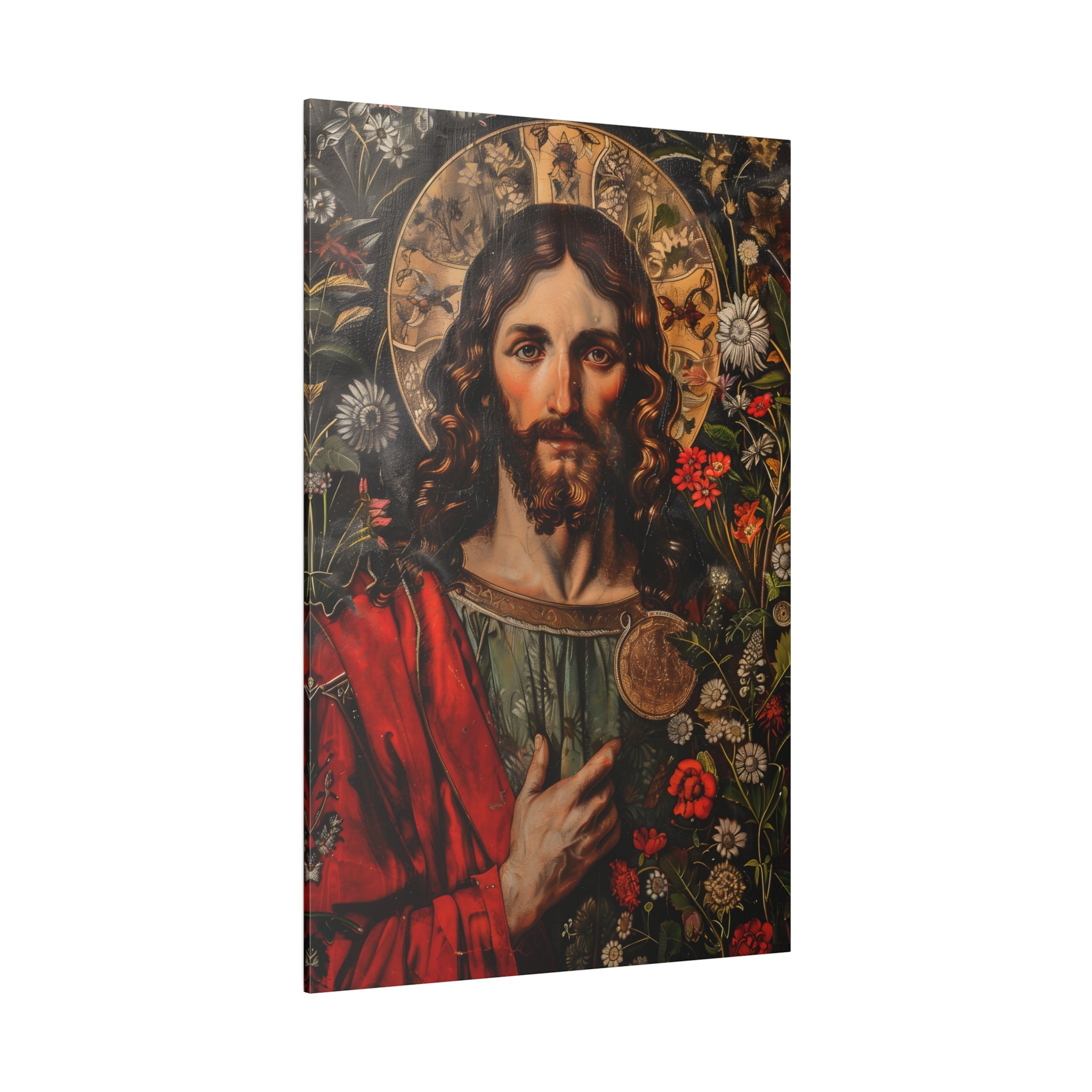 .75" Matte Canvas - Sacred Floral Savior