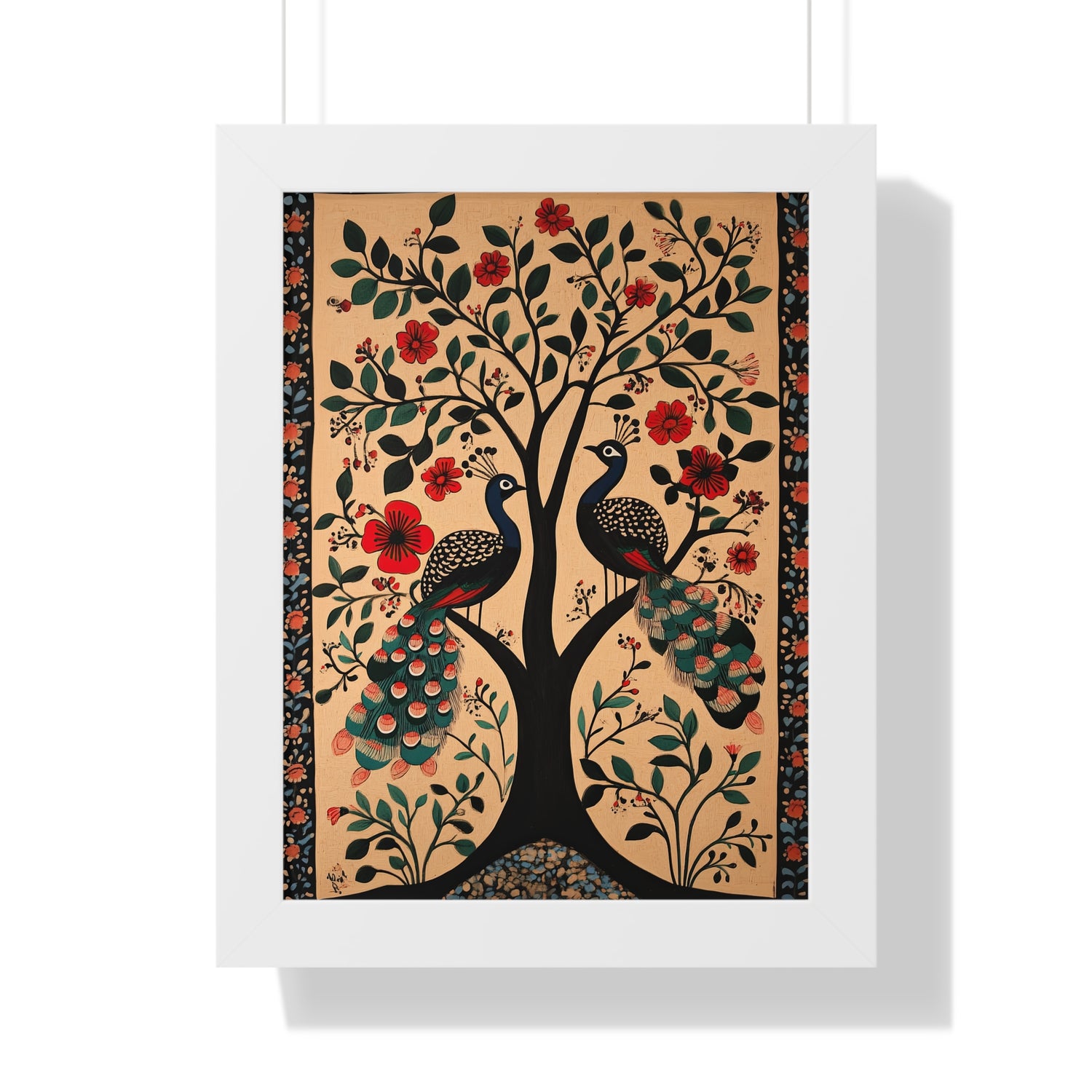 Framed Paper Print - Lovers Under Blooming Canopy