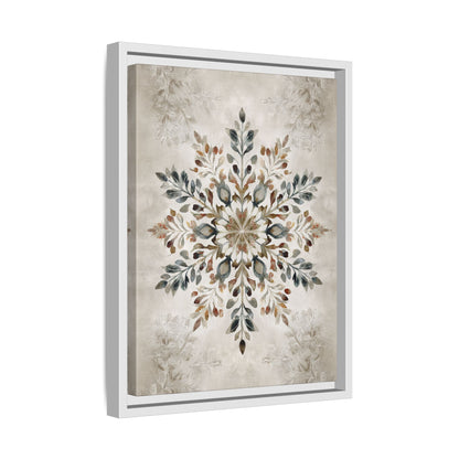 Framed Canvas - Nordic Botanical Snowflake