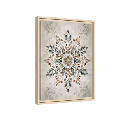 Framed Canvas - Nordic Botanical Snowflake