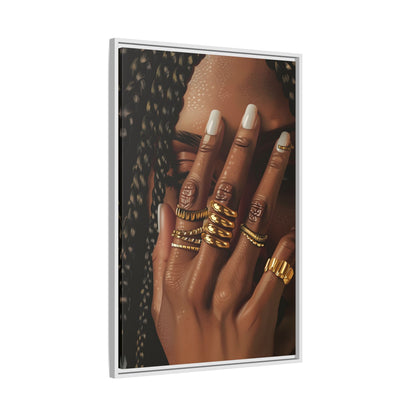 Framed Canvas - Braided Golden Ring Beauty