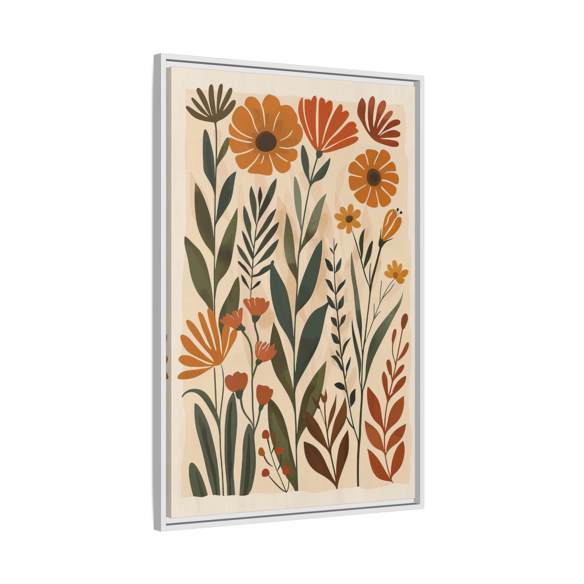 Framed Canvas - Golden Meadow Boho Blooms