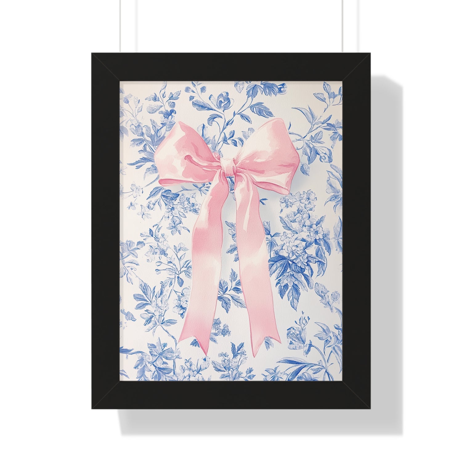 Framed Paper Print - Pink Bow Floralscape