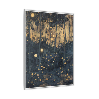 Framed Canvas - Golden Firefly Nightscape