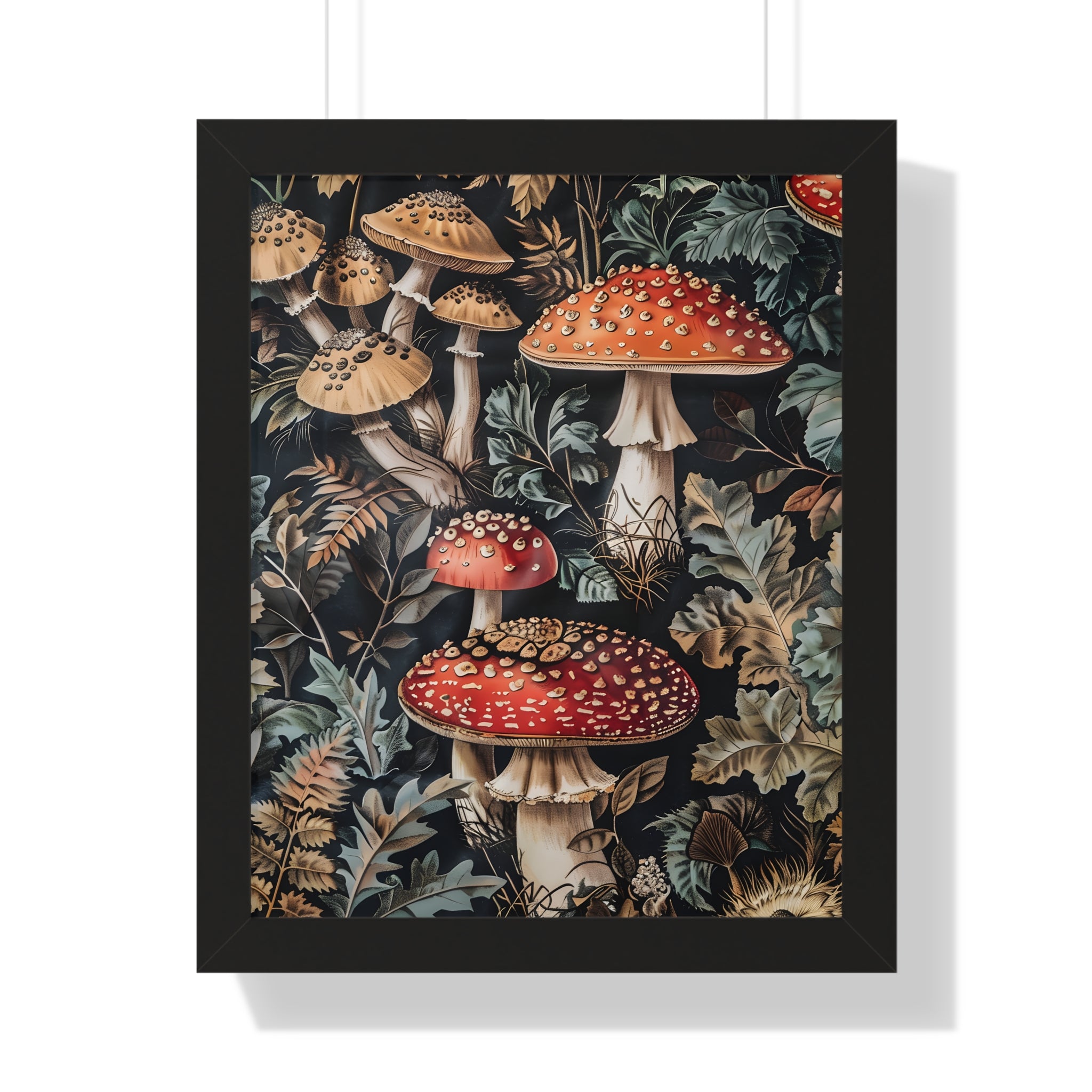 Framed Paper Print - Midnight Mycological Reverie