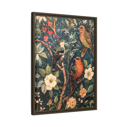 Framed Canvas - Robin and Sparrow Symphony