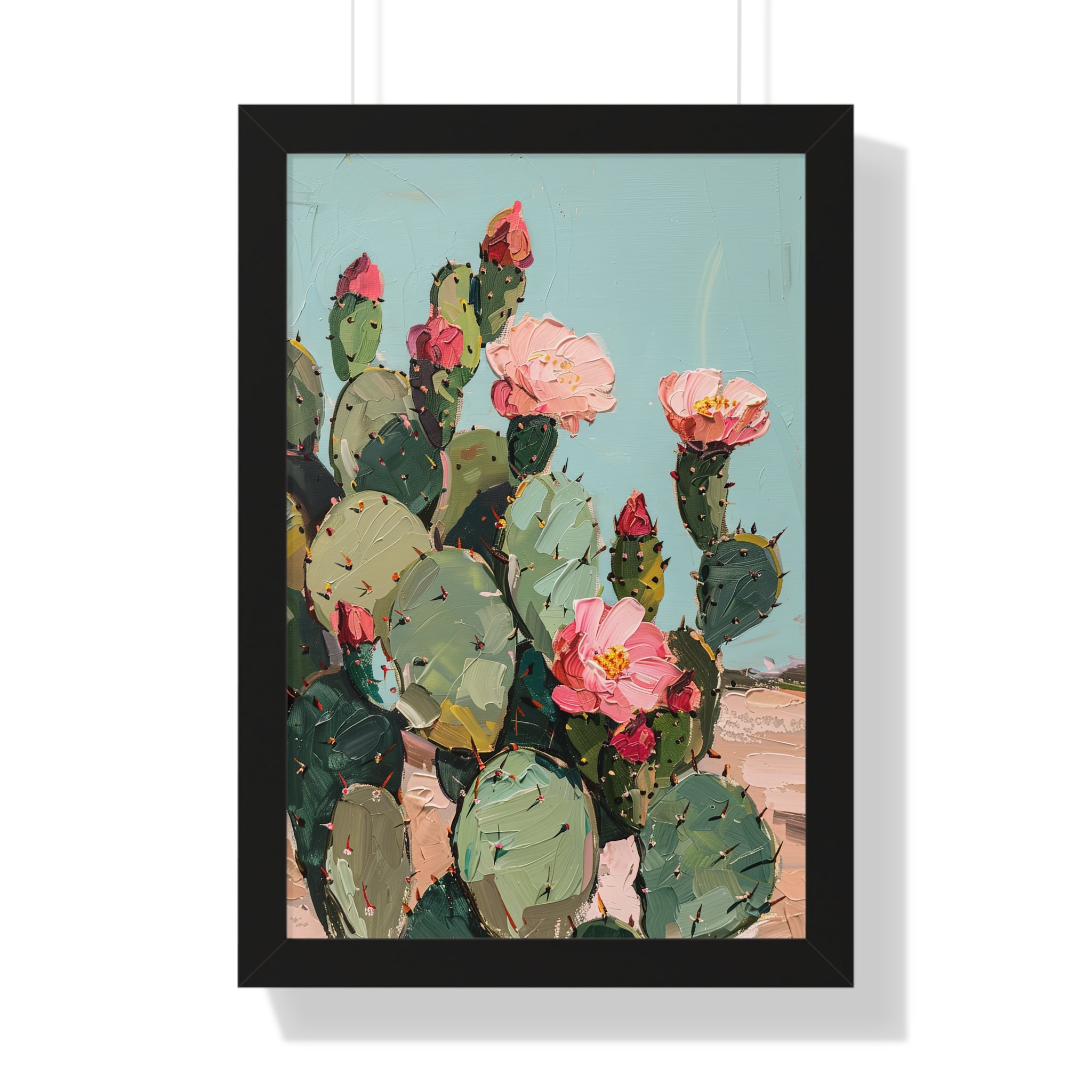 Framed Paper Print - Arizona Blooming Cactus Color