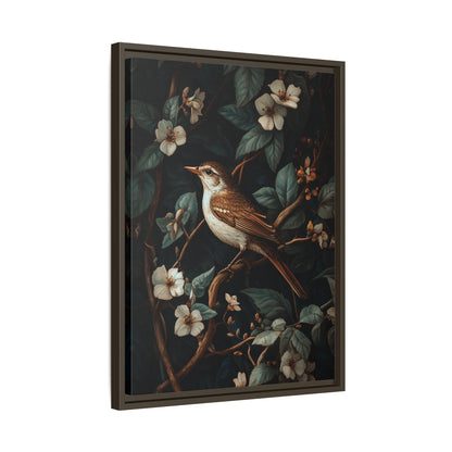 Framed Canvas - Serenade Among Blossoms