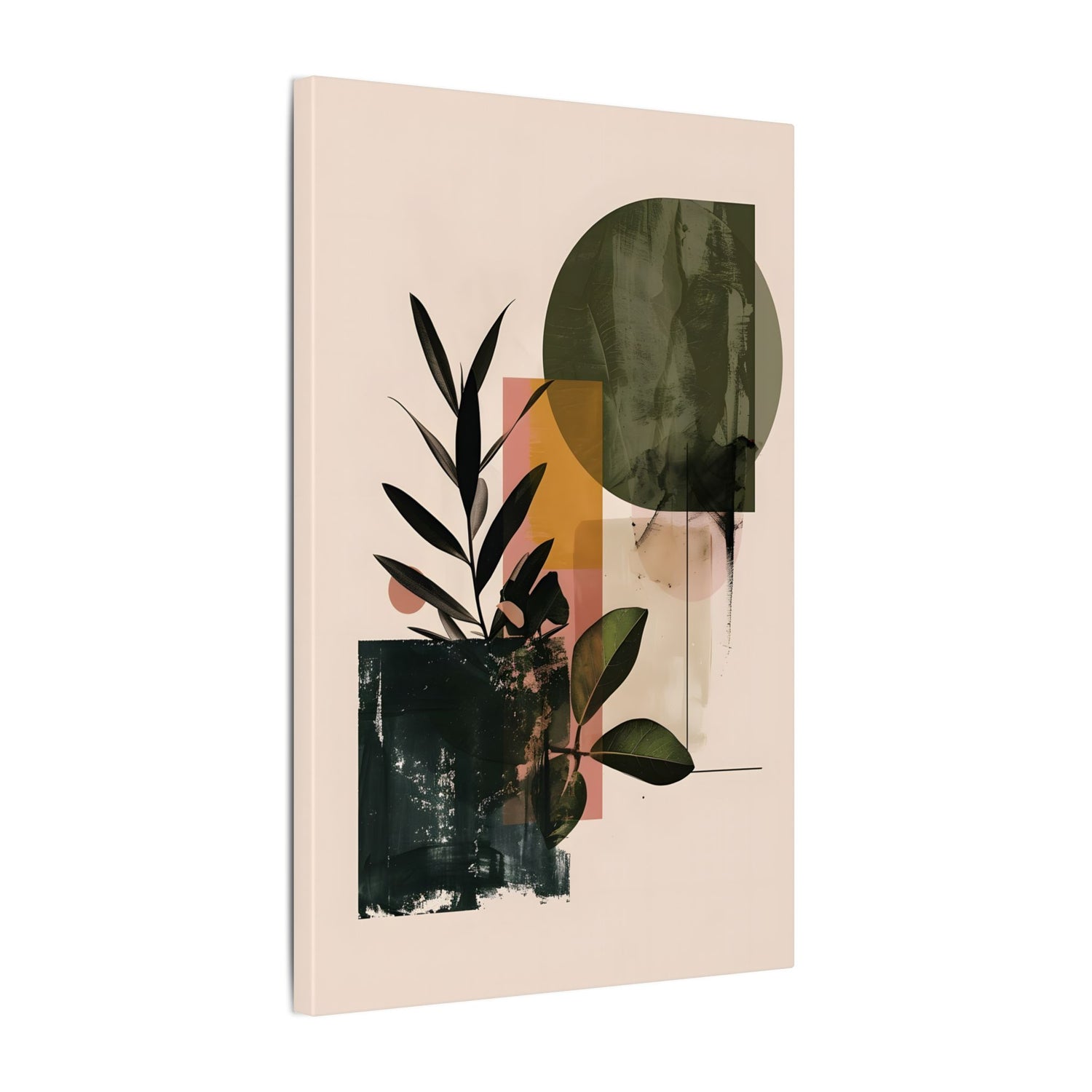 .75" Matte Canvas - Sage Geometry Botanicals