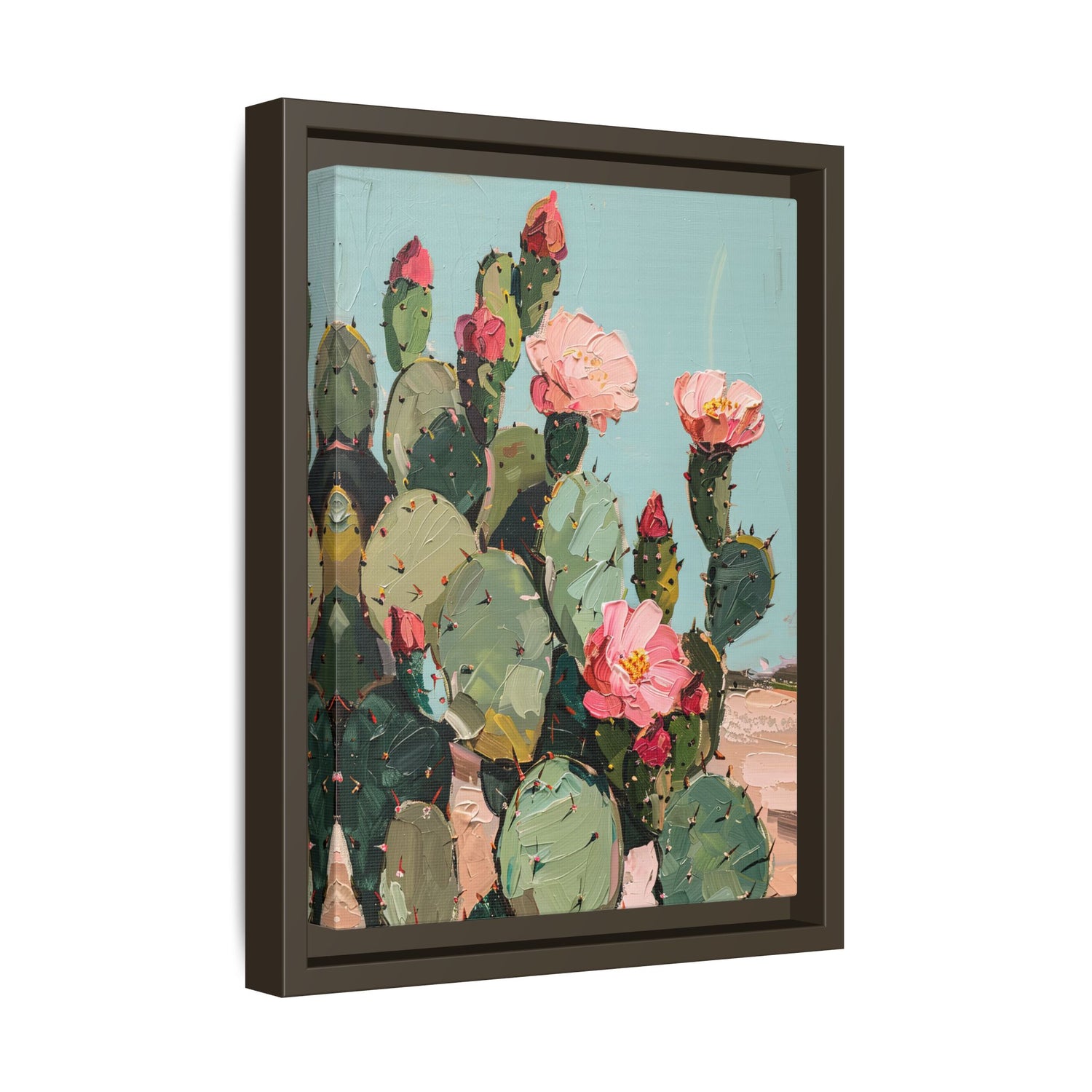 Framed Canvas - Arizona Blooming Cactus Color