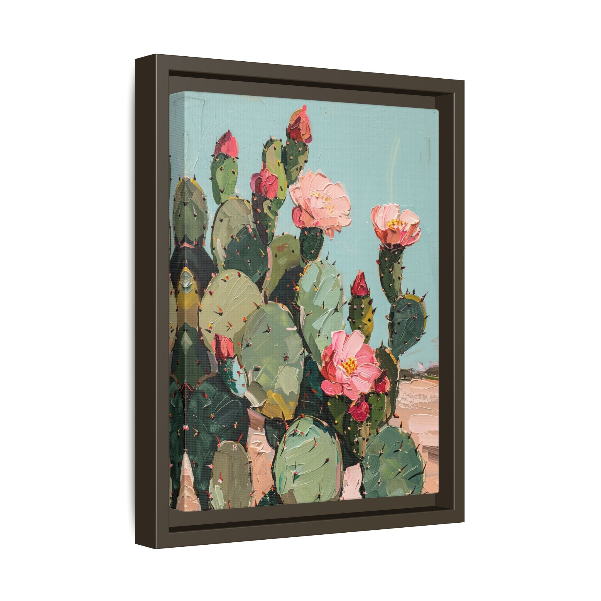 Framed Canvas - Arizona Blooming Cactus Color