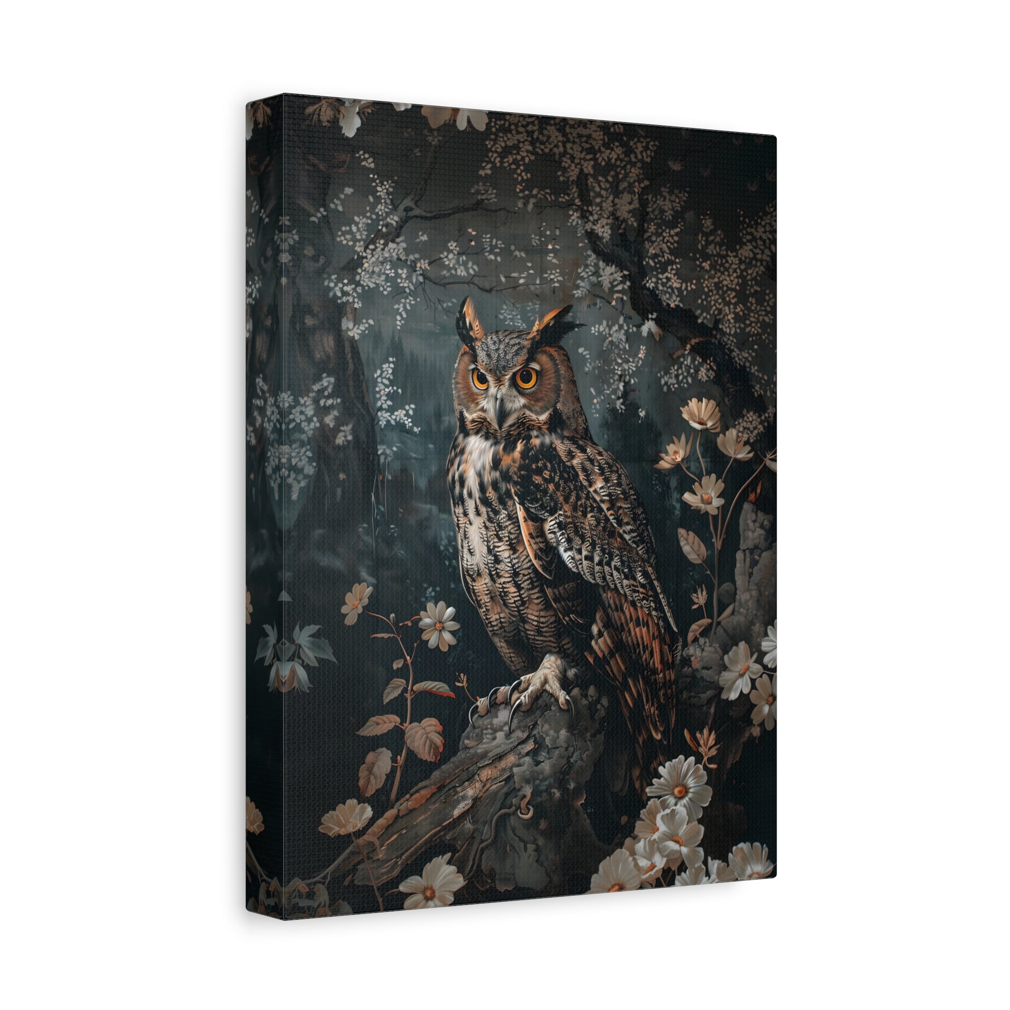 1.25" Matte Canvas - Midnight Watchful Owl