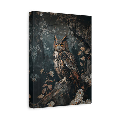 1.25" Matte Canvas - Midnight Watchful Owl