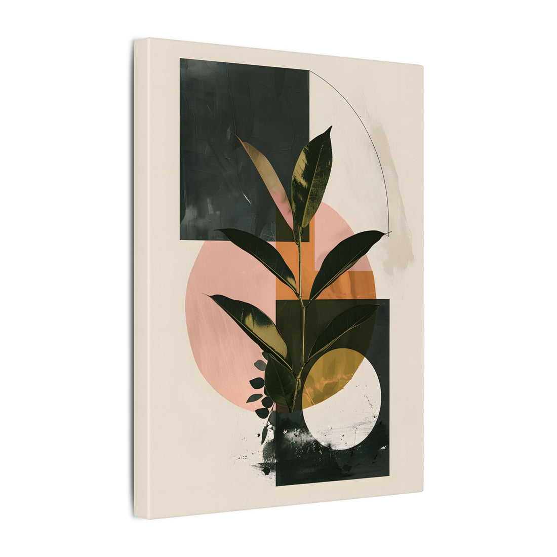 .75&quot; Matte Canvas - Blush Geometry Leafscape