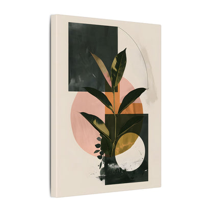 .75" Matte Canvas - Blush Geometry Leafscape