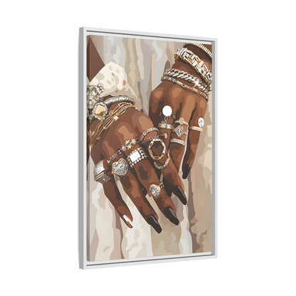 Framed Canvas - Layered Luxe Jewelry Hands