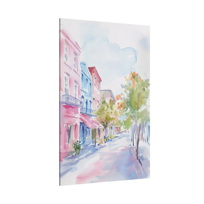 .75" Matte Canvas - Pastel Charleston Street Scene