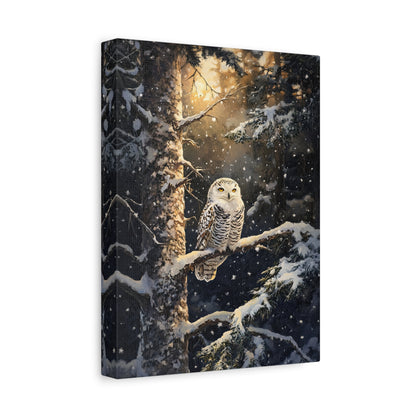 1.25" Matte Canvas - Silent Gaze Snow Owl