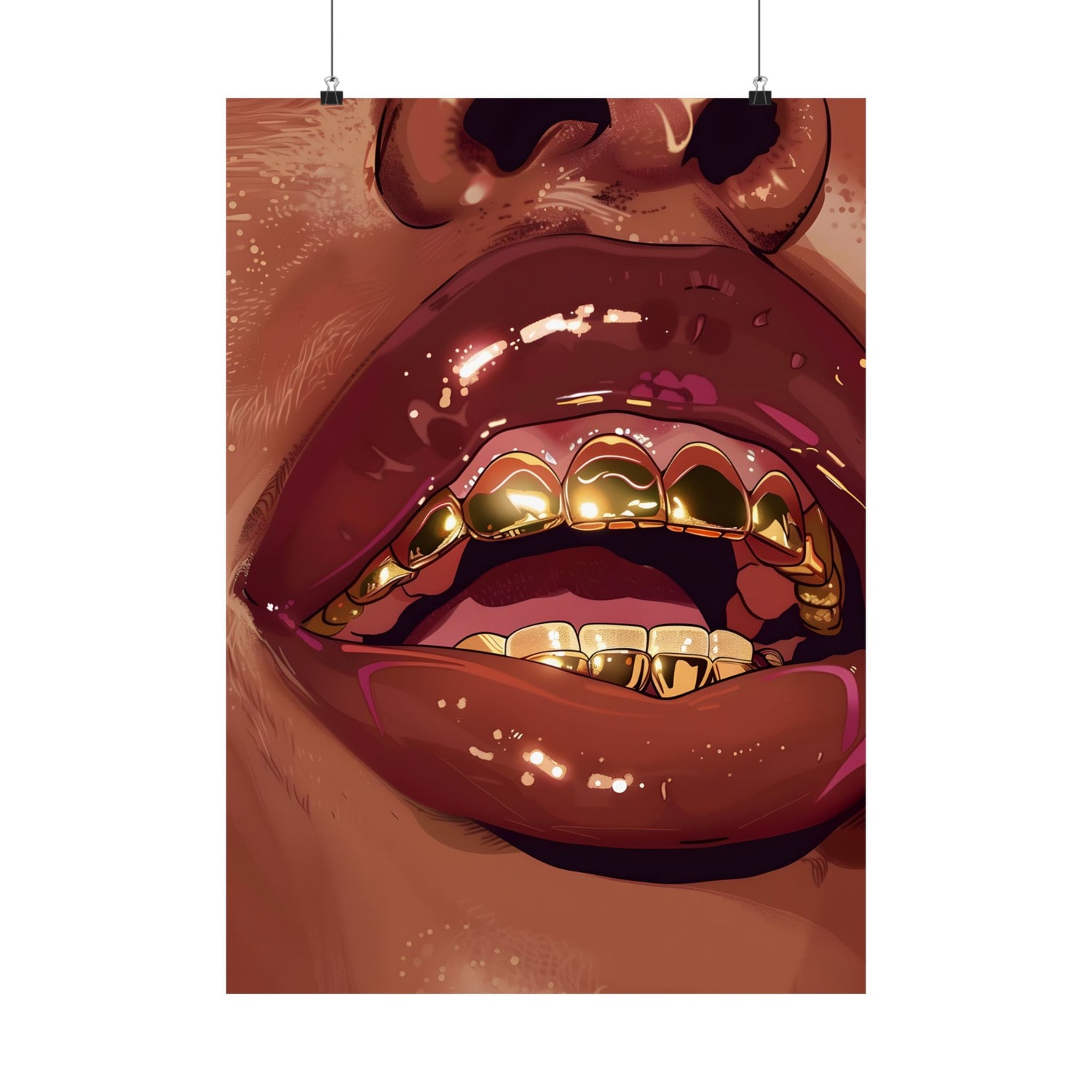 Gold Grills Glam Closeup