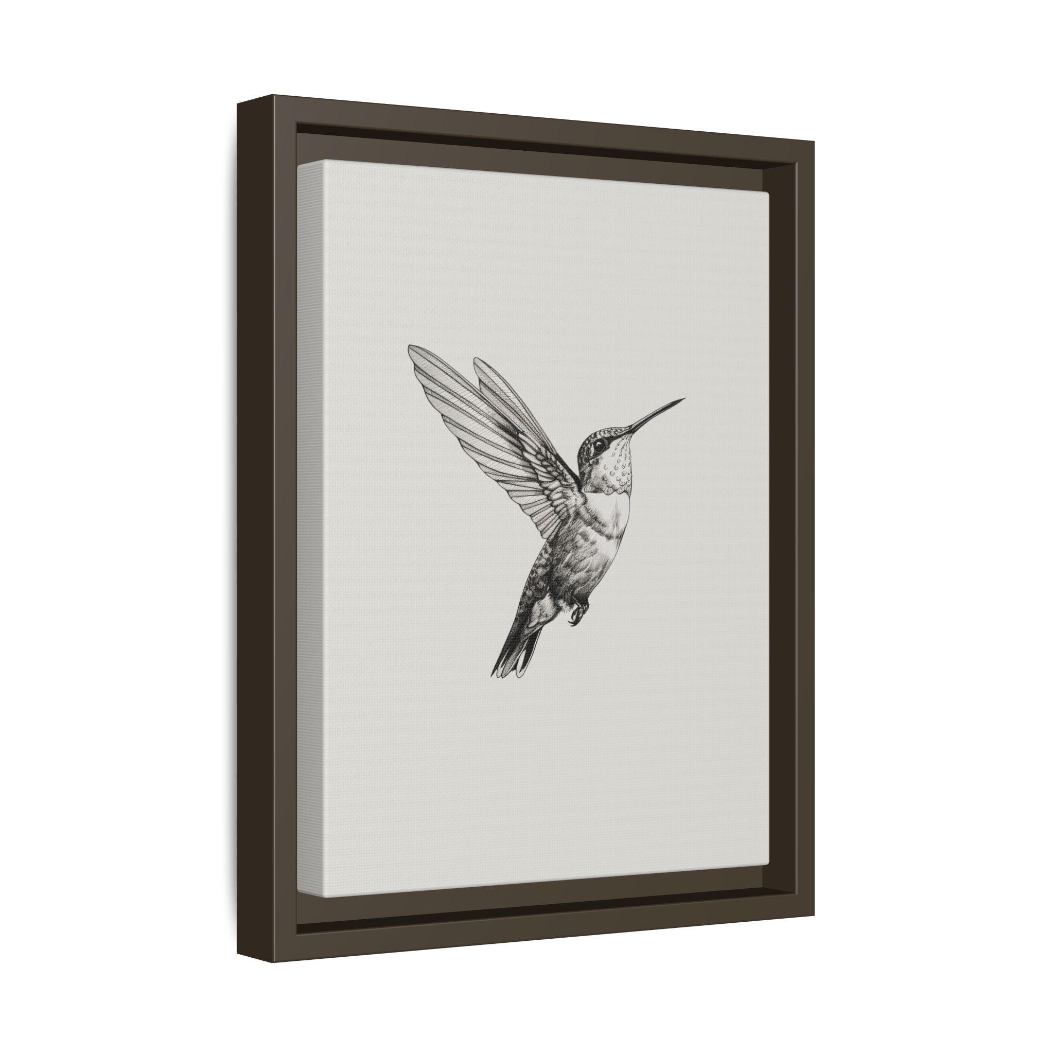 Framed Canvas - Flying Hummingbird Line Study