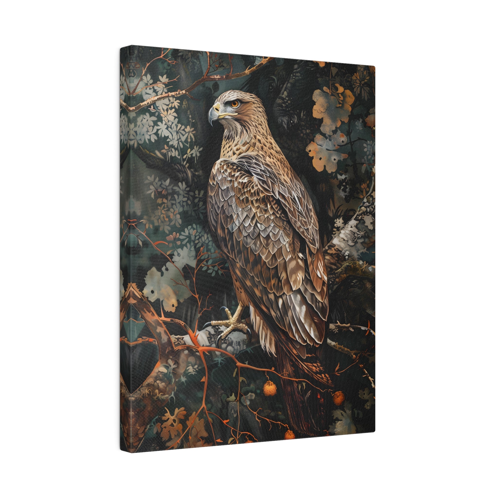.75" Matte Canvas - Majestic Hawk in Autumn