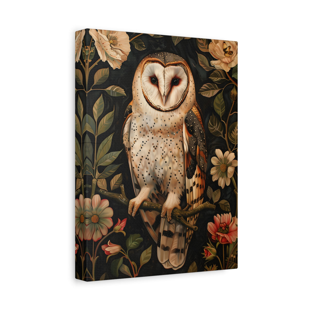 1.25" Matte Canvas - Nocturnal Bloom Owl