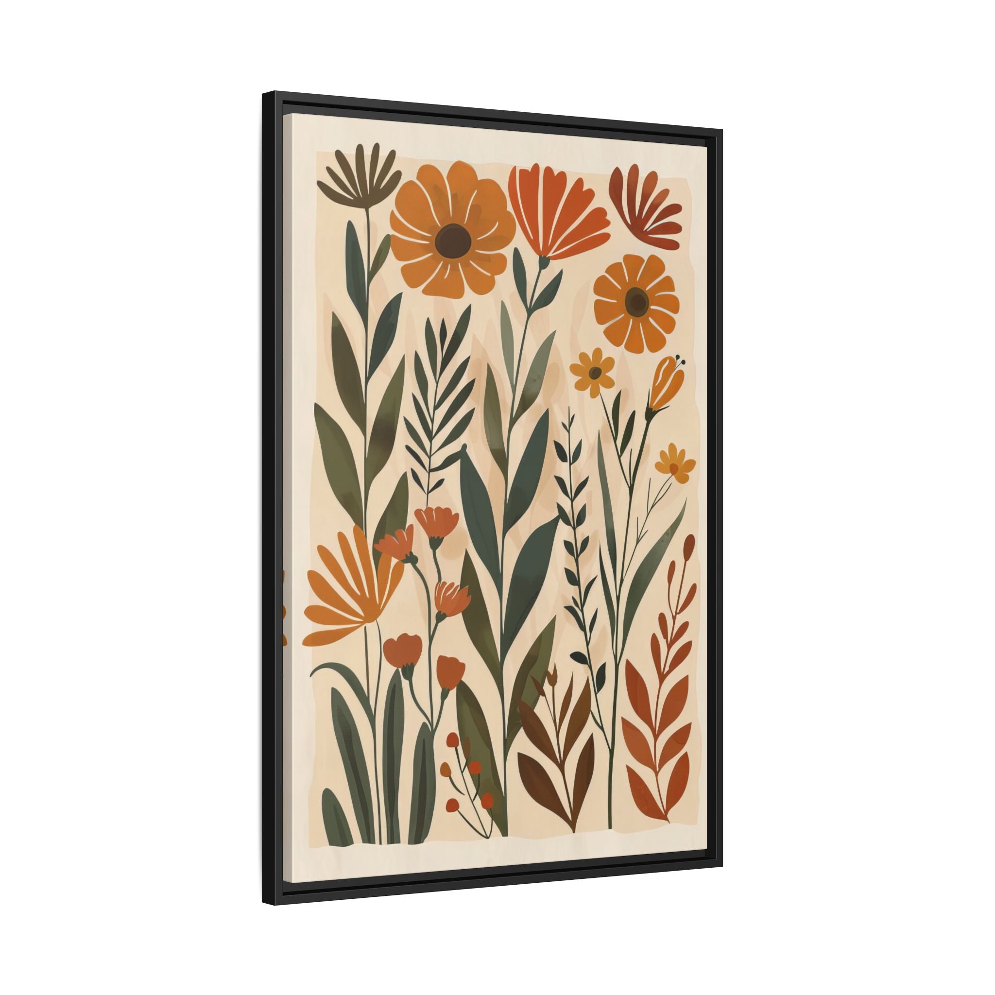 Framed Canvas - Golden Meadow Boho Blooms