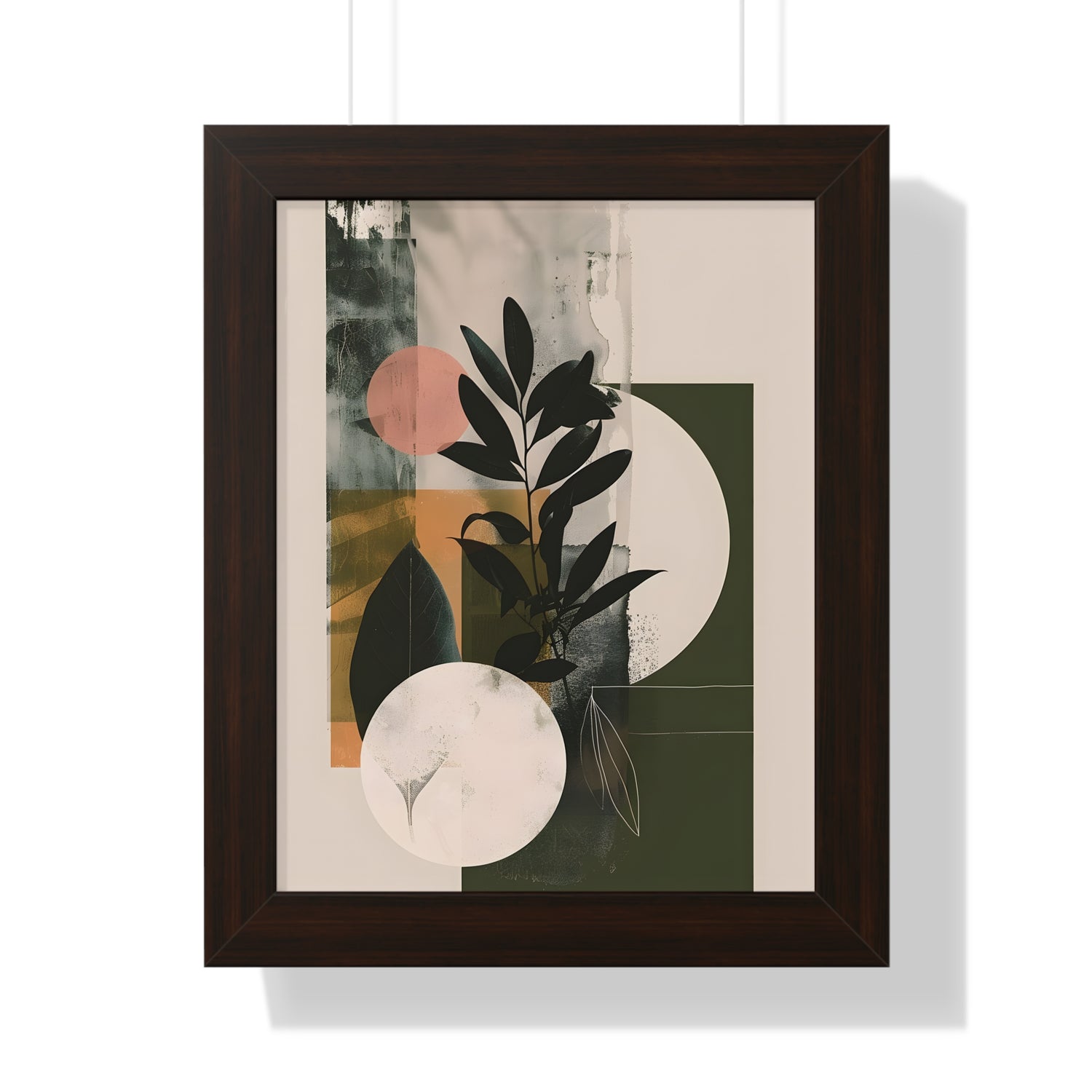 Framed Paper Print - Earthy Geometric Botanicals