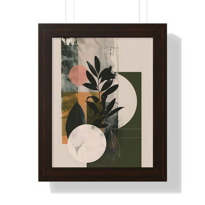 Framed Paper Print - Earthy Geometric Botanicals