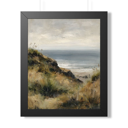Framed Paper Print - Misty Coastal Seascape