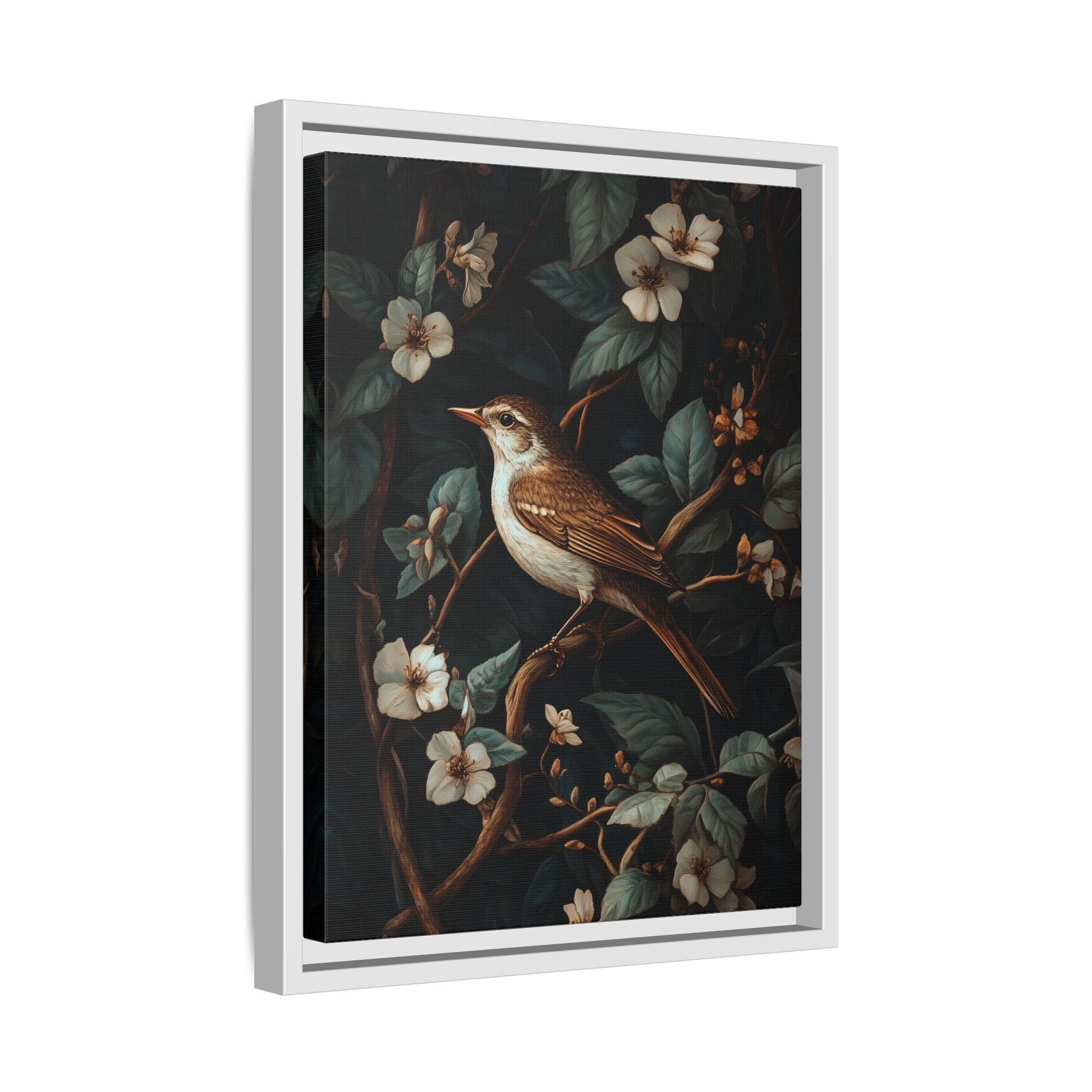 Framed Canvas - Serenade Among Blossoms