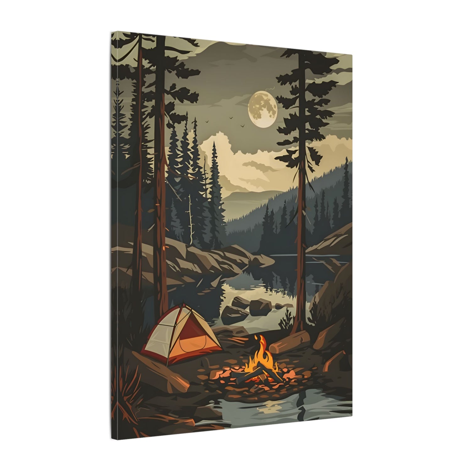 .75" Matte Canvas - Moonlit Campfire Escape