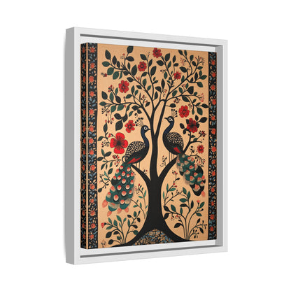 Framed Canvas - Lovers Under Blooming Canopy