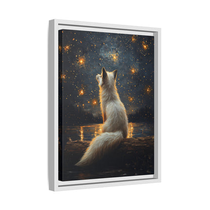 Framed Canvas - Stargazing Fox Reverie