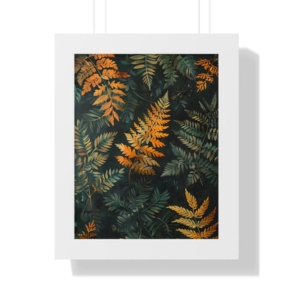 Framed Paper Print - Golden Fern Elegance