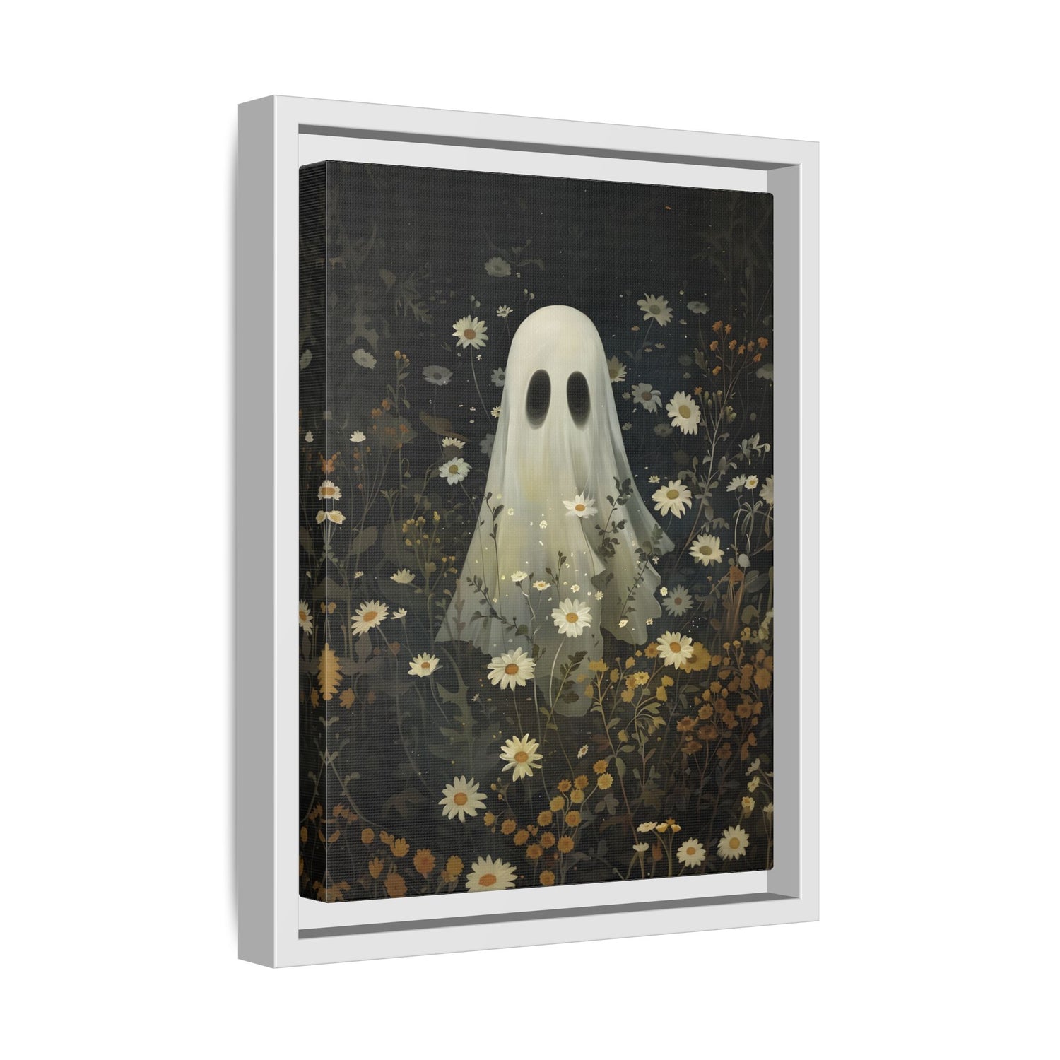 Framed Canvas - Daisy Meadow Ghost