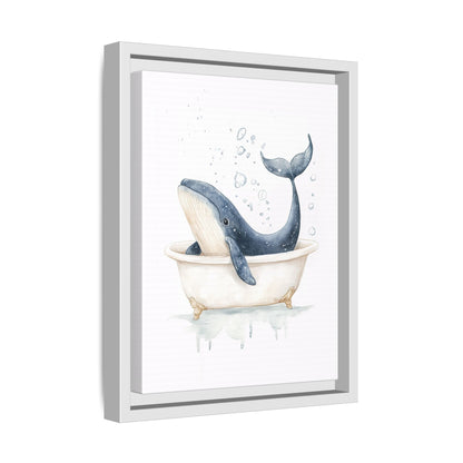 Framed Canvas - Whale Tub Bubble Splash