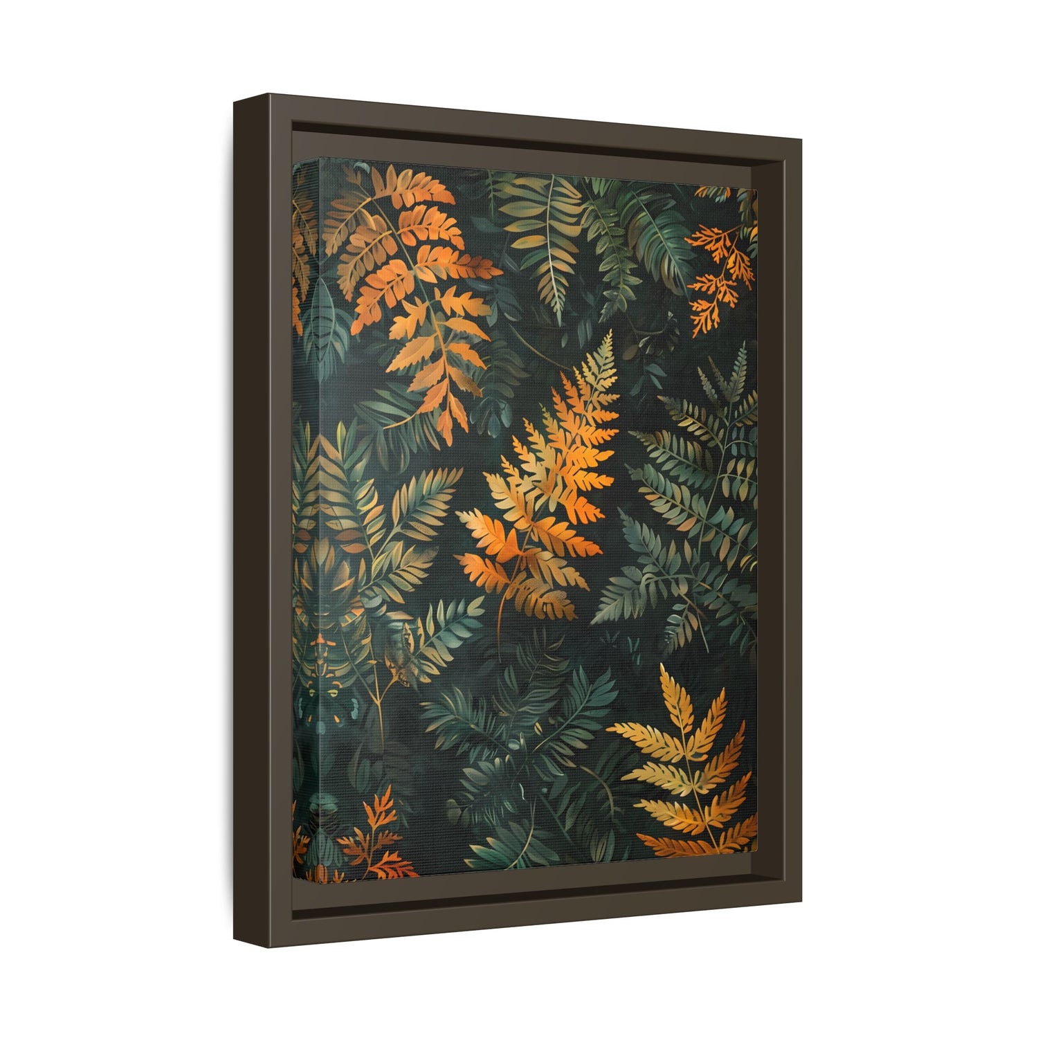 Framed Canvas - Golden Fern Elegance
