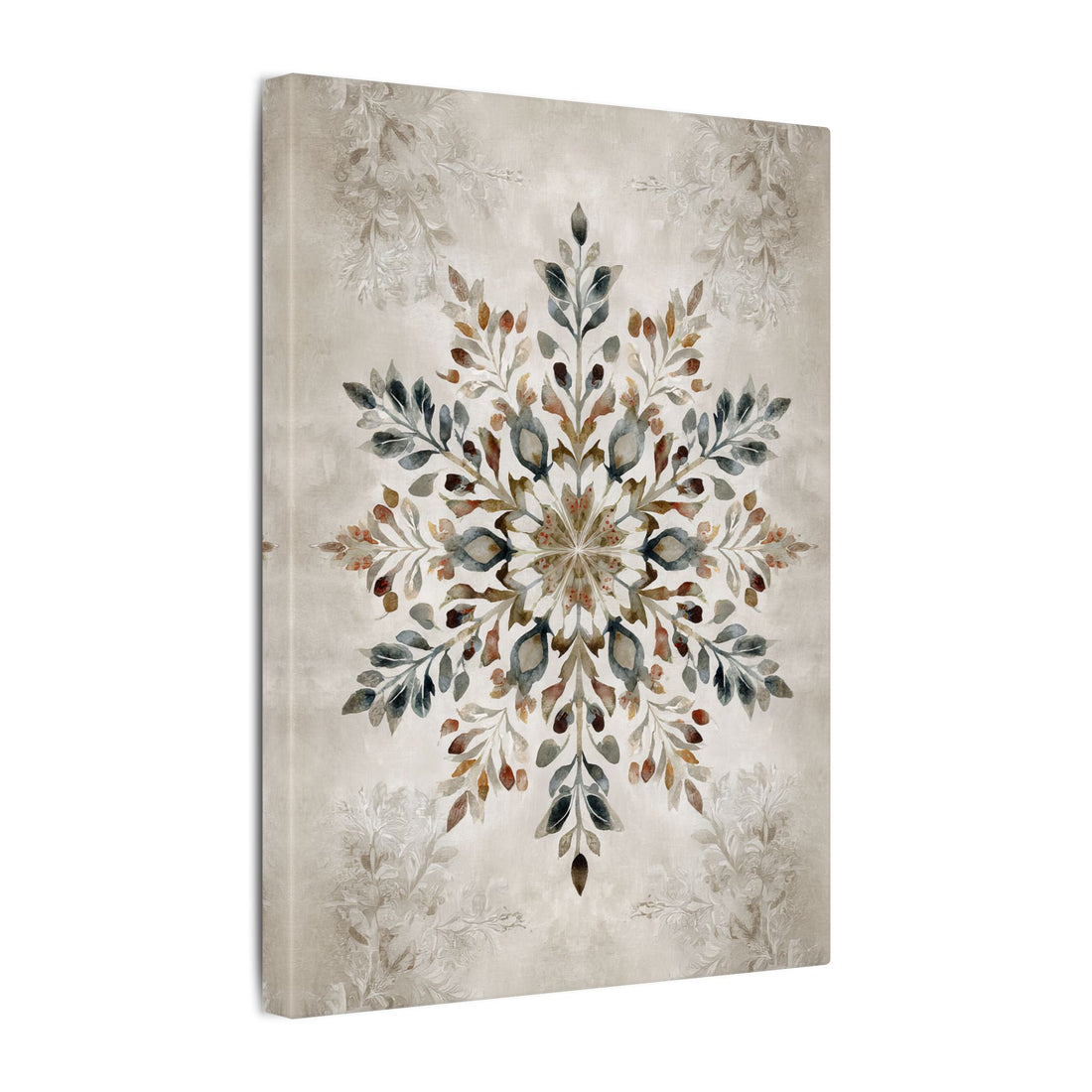 .75" Matte Canvas - Nordic Botanical Snowflake