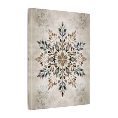 .75" Matte Canvas - Nordic Botanical Snowflake