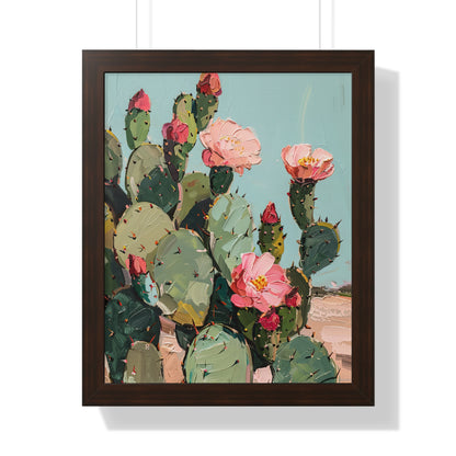 Framed Paper Print - Arizona Blooming Cactus Color