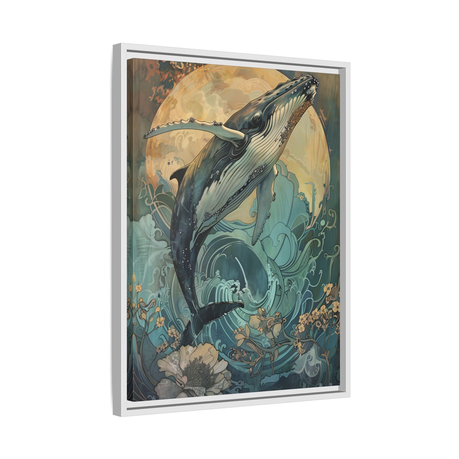 Framed Canvas - Moonrise Humpback Bloom