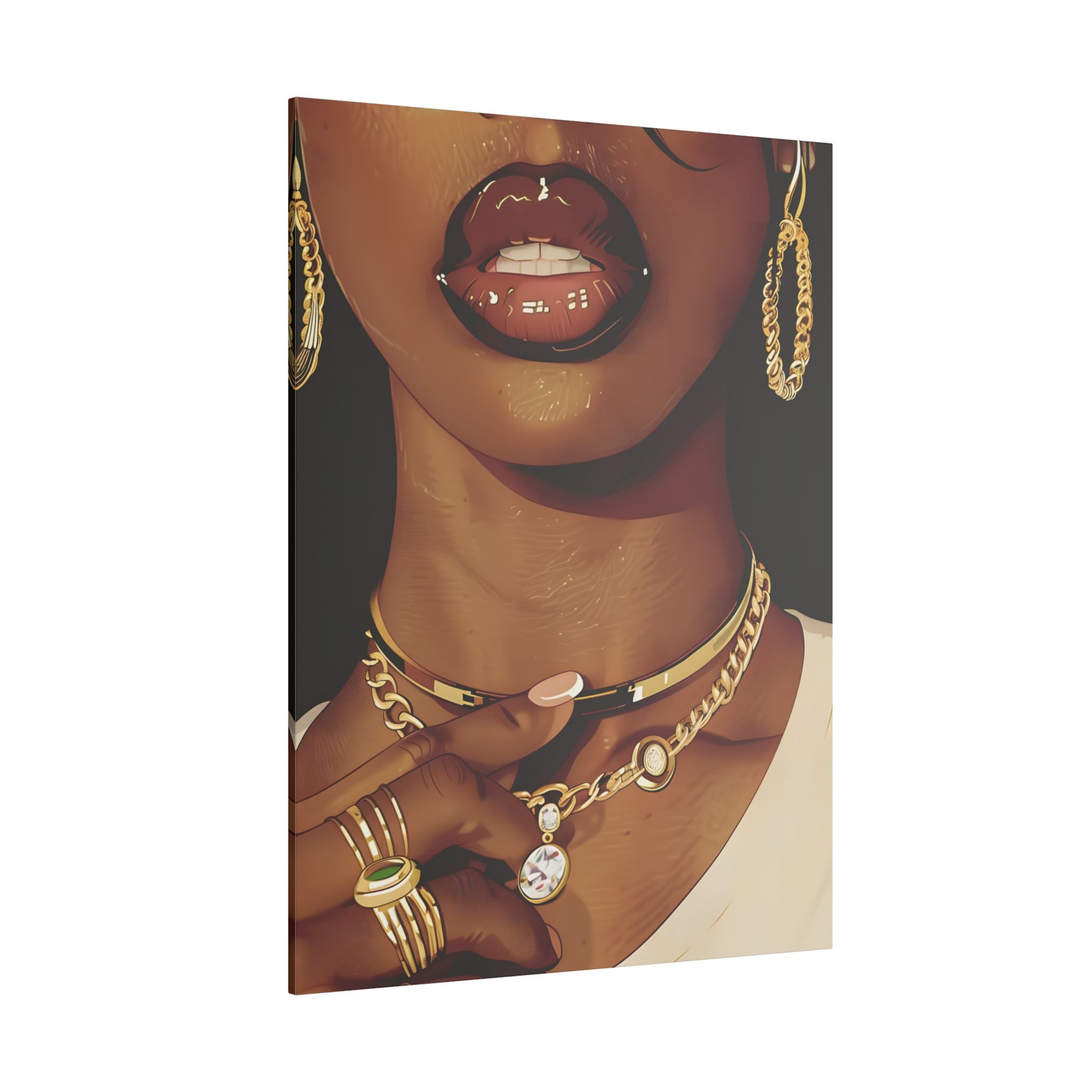 .75" Matte Canvas - Golden Luxe Confidence Portrait