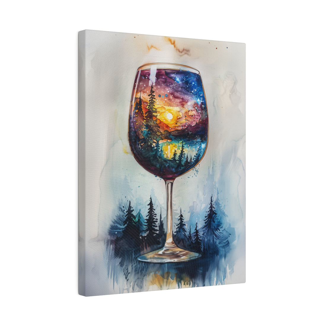 .75&quot; Matte Canvas - Galaxy Within the Wine Glass