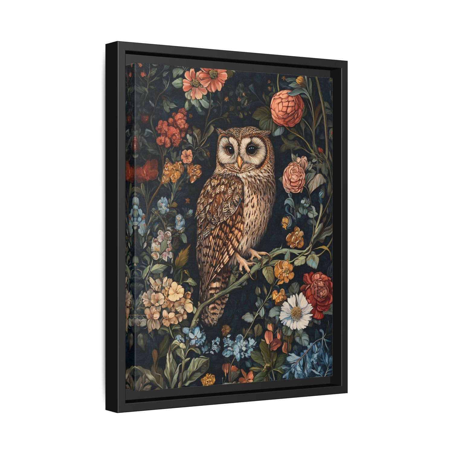 Framed Canvas - Guardian of the Floral Night