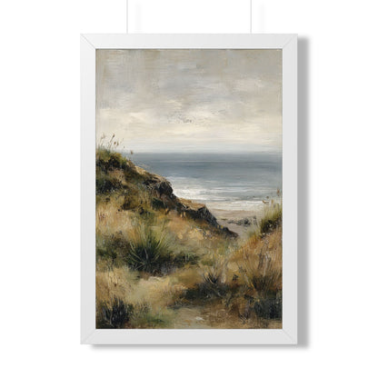 Framed Paper Print - Misty Coastal Seascape