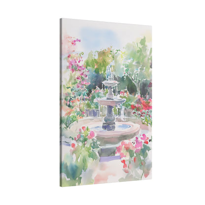 .75&quot; Matte Canvas - Charleston Garden Fountain View